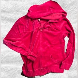 OLD NAVY Velour Zip-Up Hoodie, Hot Pink, Large